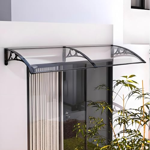 Outdoor Balkon Terrasse Markise Sonnenschutz für Balkon & Gartentür & Fenstermarkisen UV Schutz Transparent Vinyl passend für Türkanten & Fensterbänke (60x160cm)