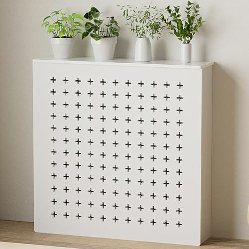 Heizkörperverkleidung 50cm 60cm 70cm 80cm 90cm 100cm Heizkörperabdeckung Heizungsverkleidung Heizkörper Radiator Abdeckung MDF Weiß(50x70x15cm)