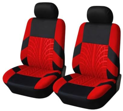 Auto Sitzbezüge für Dacia Lodgy/Lodgy Stepway/Logan/Sandero/Sandero Stepway, Auto Schonbezüge die Vordersitze Stoff Sitzbezüge Komplettset Wasserdicht rutschfest Autositz Sitzschoner,C/Red