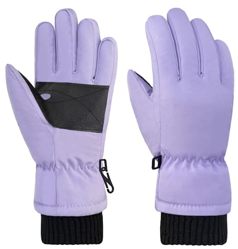 ehsbuy Guanti invernali per bambini Guanti da sci impermeabili Guanti da neve antivento Guanti termici in pile caldi per ragazzi e ragazze Snowboard Sport all'aria aperta