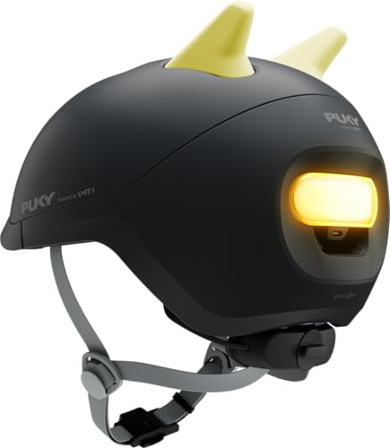 PUKY Sparky Junior Helmet | Fahrradhelm Kinder mit Rücklicht | Kinderhelm 3 Jahre + (49–53 cm) | Verstellbarer Kinderhelm für Fahrrad oder Laufrad I Leichter Helm Kinder mit Magnet-Fidlock® Verschluss