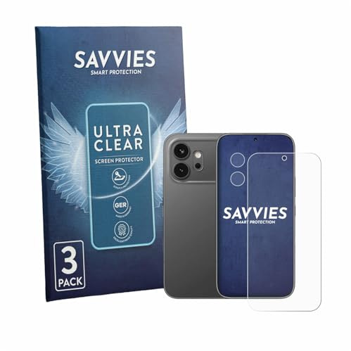 Savvies 6 Stück Schutzfolie für Honor 600 (Display+Kamera) Displayschutz-Folie Ultra-Transparent