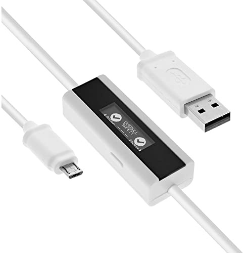 InLine 66761 USB Smart Control, Multimeter, Ladeüberwachung, USB A auf Micro-B Kabel mit Display, 1m schwarz