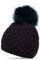 Caspar MU177 Damen Winter Mütze Strickmütze Bommelmütze mit großem Fellbommel, Farbe:dunkelblau, Größe:One Size