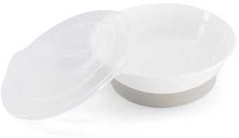 Twistshake Bol pour Bébé avec Couvercle Hermétique – Bol de Sevrage Sans BPA – Assiette d’Alimentation pour Bébés dès 6 Mois – Vaisselle de Formation pour Enfants – Blanc
