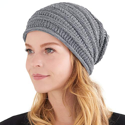 CHARM Slouch Strickmütze Baumwolle Chemo Hut - Sommer Weite Mütze Hipster Beanie Herren Damen