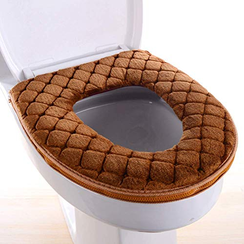 Frfjy Badezimmer Toilette Sitzbezug Weich Warm Plüsch Toilette Abdeckung Sitz Deckel Pad Heim Dekoration Toilettensitz Abdeckung - Kaffee