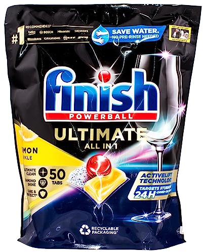 Finish Powerball Ultimate All In 1 Dishwasher Tablets Lemon - 50 Tablets