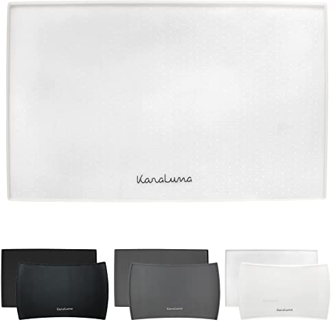 KaraLuna Premium Silikon Napfunterlage 60 x 40 cm (Transparent, Eckig) Futtermatte Katze Futterunterlage Hund Futternapf Fressnapf Hundenapf Unterlage Kaffeevollautomat Napf Matte Mat Silikonmatte