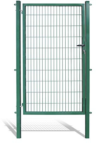Koll Living Gartentore für Stabmattenzaun mit 120 cm Breite - Farbe und Höhe wählbar - inkl. Pfosten und Befestigungsmaterial (H 200 x B 120 cm, grün)