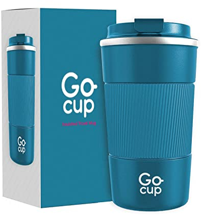 Travel Mug, Coffee Cup for Hot and Cold Drinks, 510ml, UK Brand, Reusable, Insulated and Leakproof, Perfect for Camping or Traveling, 17oz, Teal