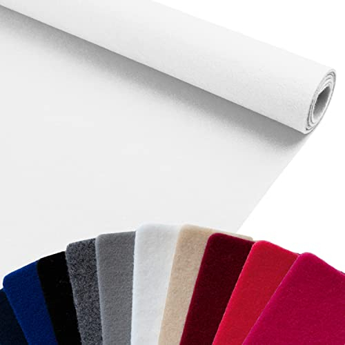 Primaflor Event-Teppich Meterware RevExpo - Weiß - 1,00m x 5,00m, Viele Farben, Schwer Entflammbarer Hochzeits-Läufer, B1 Messeteppich, Gangläufer