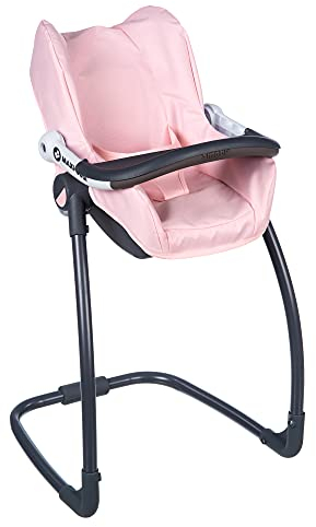 Smoby - Maxi-Cosi 3-in-1 Puppenhochstuhl - für Puppen bis 42 cm, Sitzschale, Hochstuhl, Autositz & Schaukel-Sitz, Puppenzubehör für Kinder ab 3 Jahren, rosa