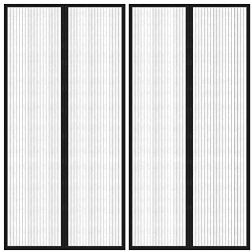 vidaXL 2x Türvorhang Insektenschutz mit Magnet Fliegengitter Tür Mückenschutz Magnetvorhang Balkontür Fliegennetz Schwarz 220x100cm