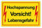Vorsicht ! Hochspannung Lebensgefahr Schild 20 x 30 cm aus stabiler PVC Hartschaumplatte 3mm mit UV-Schutz von STROBO