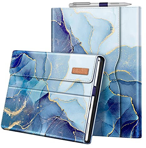 FINTIE Case Compatible with Microsoft Surface Pro 7 Plus/Pro 7 / Pro 6 / Pro 5 / Pro 4 / Pro 3, 12.3-inch Portfolio Business Cover with Pocket, Compatible with Type Cover Keyboard, Ocean Marble