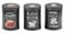 Juego de 3 recipientes de café para almacenamiento de cocina, tarros de café retro, latas redondas, tapa hermética, para granos de café, café molido, cápsulas de café o bolsitas de café, gris