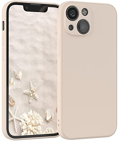 EAZY CASE - Silikonhülle für iPhone 13 Mini Hülle Silikon Case Beige weich stoßfeste Handyhülle iPhone 13 Mini Schutzhülle mit Kameraschutz Dünn Premium Schutz Cover TPU Phone Bumper in Taupe