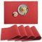 homEdge PVC-Platzdeckchen, rutschfest, hitzebeständig, waschbares Vinyl, rot, 4 Stück