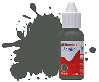 Humbrol Model Paint - DB0244 No 244 RLM 73 Grun - Matt (14ml), Acrylic Paints for Models, Plastic, Metal, Wood, Glass, Ceramics and More, Acrylic Touch Up Paint - Hobby Paint Bottle for Craft Kits