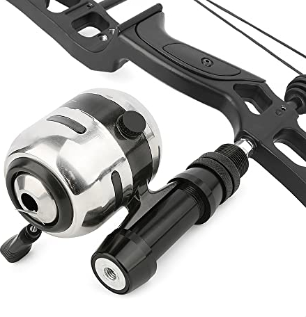 SHARROW Bogenschießen Bogen Angelrolle Spincast Rolle Spinnrolle mit Aluminiumlegierung Bowfishing Reel Seat Mount für Compound Recurve Bogen Jagdangeln (SBP20)