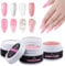 EBANKU Hard Builder Gel for Nails, 4 Colors Non-Sticky Hand Nail Extension Solid Builder Clear Nude White Pink Hard Builder Nail Extension Kit for Beginners Nails, 4 * 15ml