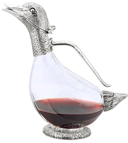 Rigeli Regent Dekanter Ente, versilbert, 750 ml, Karaffe, Weingeschenk, Dekanter für Wein, für Männer/Frauen, gutes Geschenk an besonderen Tagen