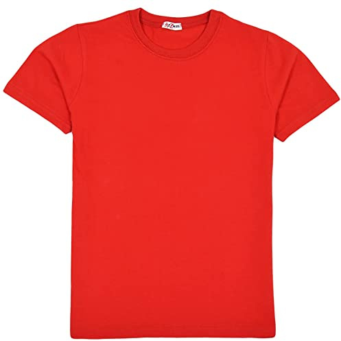A2Z 4 Kids Boys T Shirts Plain Black T Shirt Soft - Boys PL T Shirt Red 9-10