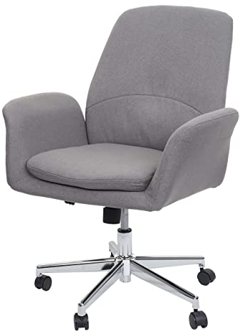 Bürostuhl HWC-K23AM, Schreibtischstuhl Drehstuhl Lehnstuhl, Stoff/Textil mit Armlehne - grau