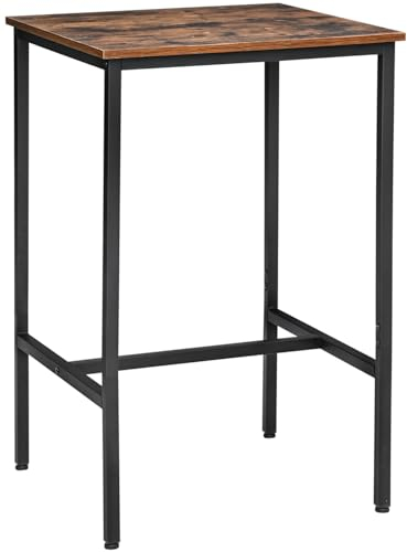 H JINHUI Bar-Esstisch, Bartisch, Küchentisch, Hoher Tisch, 60 x 60 x 92 cm, Metallgestell, Industrie-Design, mit für Kleine Wohnung, Wohnzimmer, Pub, Esszimmer