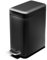 Home Zone Living Poubelle de salle de bain fine de 5 litres, corps en acier inoxydable avec couvercle et pédale, 5 litres, noir mat