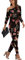 PCEAIIH Women's One Piece Jumpsuit Casual Loose Off Shoulder Long Sleeve Elastic Waist Stretchy Romper with Pockets M Rose Black