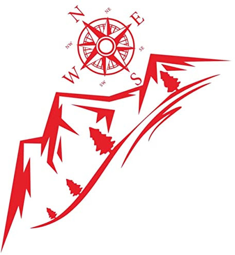 CIYODO 2 Stück Seitenaufkleber Karosserie Kompassmuster Auto Aufkleber PVC Material Fahrzeugkennzeichen Autoaufkleber