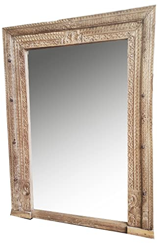 Orient Spiegel Standspiegel Antik 214cm Muster -32- | Großer Marokkanischer Flurspiegel | Holzrahmen orientalisch geschnitzt (Standspiegel Antik 200cm Muster -33-)