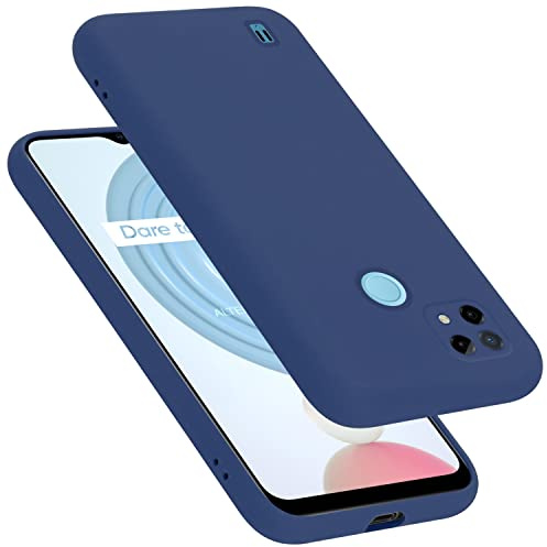 Cadorabo Hülle kompatibel mit Realme C21 Hülle Silikon Handyhülle für C21 Case aus flüssigem Silikon- Kratzfeste und stoßfeste dünne TPU Schutzhülle - Liquid BLAU