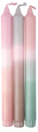 MADAM ERLE | 3er-Set Dipdye Stabkerzen | HEDDA | handgemachte Kerzen extra lang| pastell farbig | bunt | lange Brenndauer| Dekokerzen | Wohnzimmerdeko | Geschenkidee für Frauen Freundin|