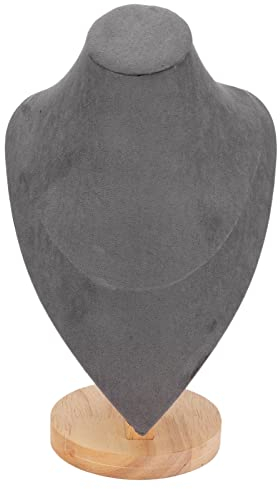 4 Colori/Confezione Collana in Velluto Display Busto Stand Collana 3D Catena di Gioielli Organizer Mannequin Modello Espositore per Camera da Letto di Casa(Grigio)