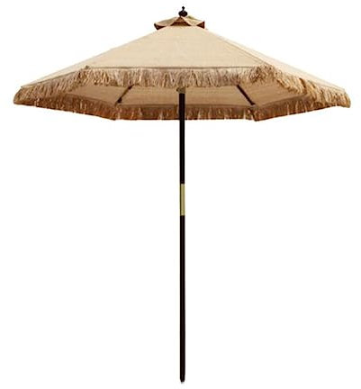 Φ7FT/2.1M Parasol de Jardin Parapluie de Plage en Bois de Paille Pliable, Parasol Protection Solaire Hawaïen Portable pour la Plage, Le Jardin, Le Patio, Le Balcon et la Piscine