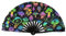 Wmool Reflective Hand Fan - Festival Rave Fan With Rainbow Stain and Luminous Bar for Night Glow Party Supply