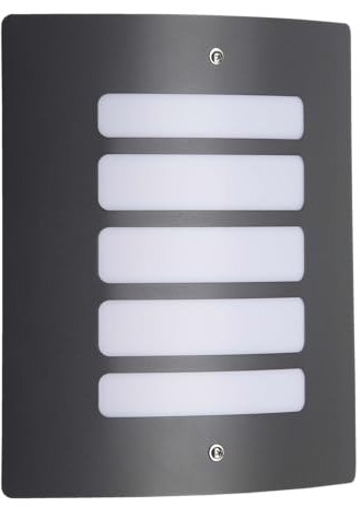 Lightbox moderne Außen Wandlampe für den Hauseingang - moderne Outdoor Wandleuchte - 29 x 23 cm - spritzwassergeschützt (IP44) - E27, max. 60 W - aus Metall/Kunststoff - in Anthrazit