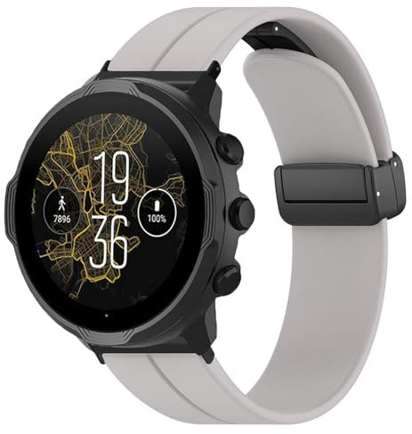 Cinturino di Ricambio per Orologio, Cinturino con Fibbia Pieghevole Magnetica da 24 Mm per 7 9 D5i, Cinturino di Ricambio Sportivo in Silicone Morbido (GREY)