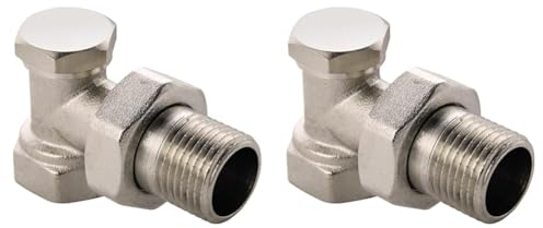 Sanitop-Wingenroth 27126 4 Heizkörper-Rücklaufverschraubung, 3/8 Zoll, Eckform (Packung mit 2)