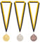 FINGERINSPIRE 3 Stück Auszeichnungsmedaillen Mit Premium Band Legierung Schwimmmedaille Mit Streifenmuster Lanyard Goldenes Platin Rotes Kupfer Flache Runde Medaillen Für Schwimmwettbewerbe Sport