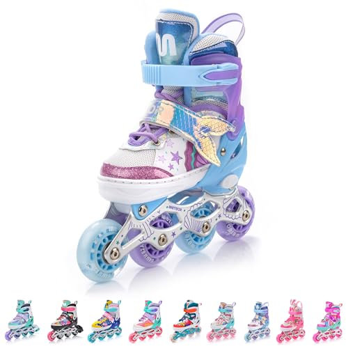 meteor verstellbare 4‑in‑1 Kinder Inline-Skates – Rollschuhe Inliner Schlittschuhe – ABEC‑7 PU‑Räder Aluminiumrahmen – Größen XS 25‑28 S 30‑33 M 34‑37