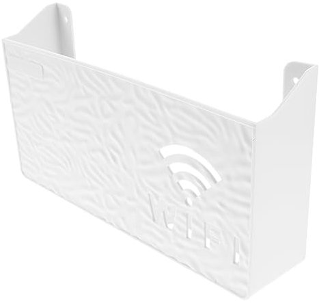 Alipis Kasten Router-aufbewahrungsbox Abdeckung des WLAN-routers Routerständer WLAN-Router-schutzabdeckung Wand-Router-Box Router-Hider-Box Universal- Weiß Projektorständer W-LAN Plastik