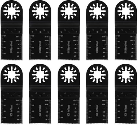 Thapncow 10pcs Lame de Scie Oscillante en Acier à Haute Teneur en Carbone Kit de Lame de Scie Oscillante Multifonctionnelle Professionnel oscillant pour Réparation de la Coupe 34mm