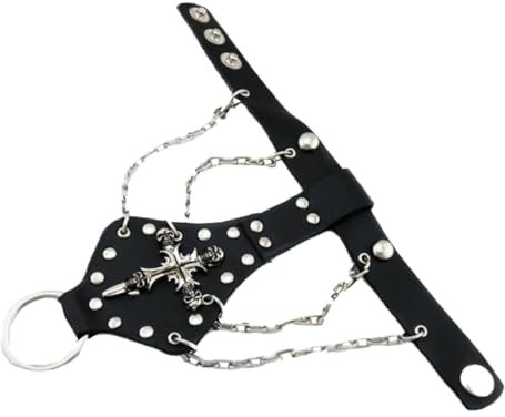 BESTYASH 1stück Punk Style Armband Mit Hip-hop Skull Muster Schwarzes Lederarmband Für Herren Und Damen Verstellbar Und Langlebig Perfektes Schmuckstück Für Partys Und Anlässe