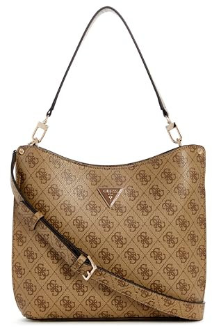 GUESS Damen Meridian Hobo, Schultertasche, Latte-Logo