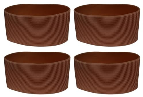 sourcing map 4Pcs Coffee Cup Sleeve, Silicone Cup Sleeve Non-Slip Glass Water Bottle Mug Sleeves Brown