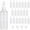 Omevett 20 Pcs Squeezy Bottles with Nozzles Small Plastic Squeeze Bottle 100ml Mini Sauce Bottles Clear Squeeze Condiment Bottles Liquid Dropper Dispensing Bottles with 4 Funnel for Sauce Lotion